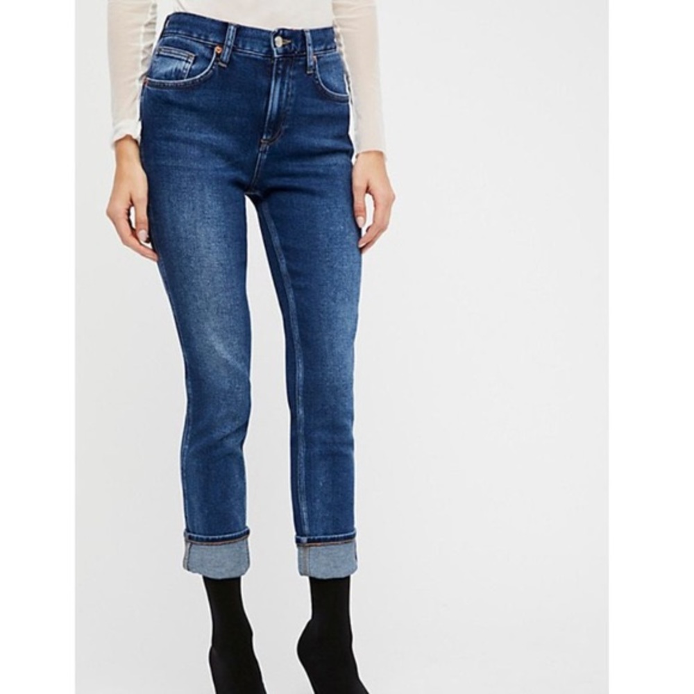 Free People Cuff Slim-Straight Jeans